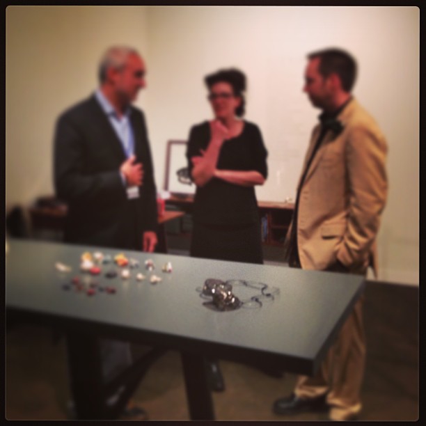 NYC May 2013 at Collective design fair with the art dealers from left to right  Lewis Wexler, Sienna Patti and Stefan Friedemann at Collective.1, New York, NY “building collections – one object at a time”