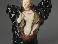 Kadri Pärnamets, "Question of Honor — Lucretia, after Lucas Cranach the Elder, porcelain, slip, glaze, 11 x 10.5 x 5".